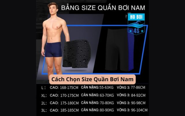 Cách Chọn Size Quần Bơi Nam